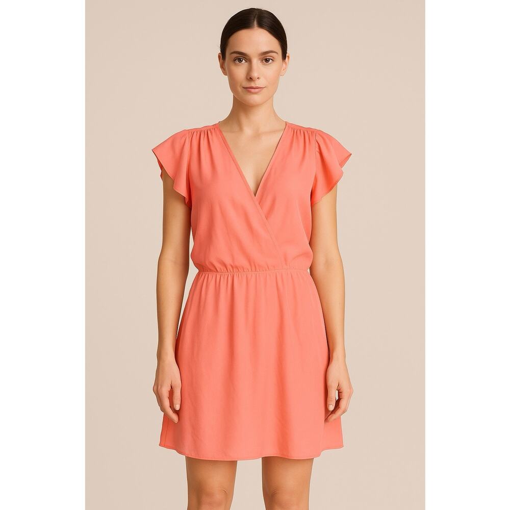 Parker‎ 100% Silk Casual Dress Womens Lg Peach Blush Feminine Romantic Boho chic